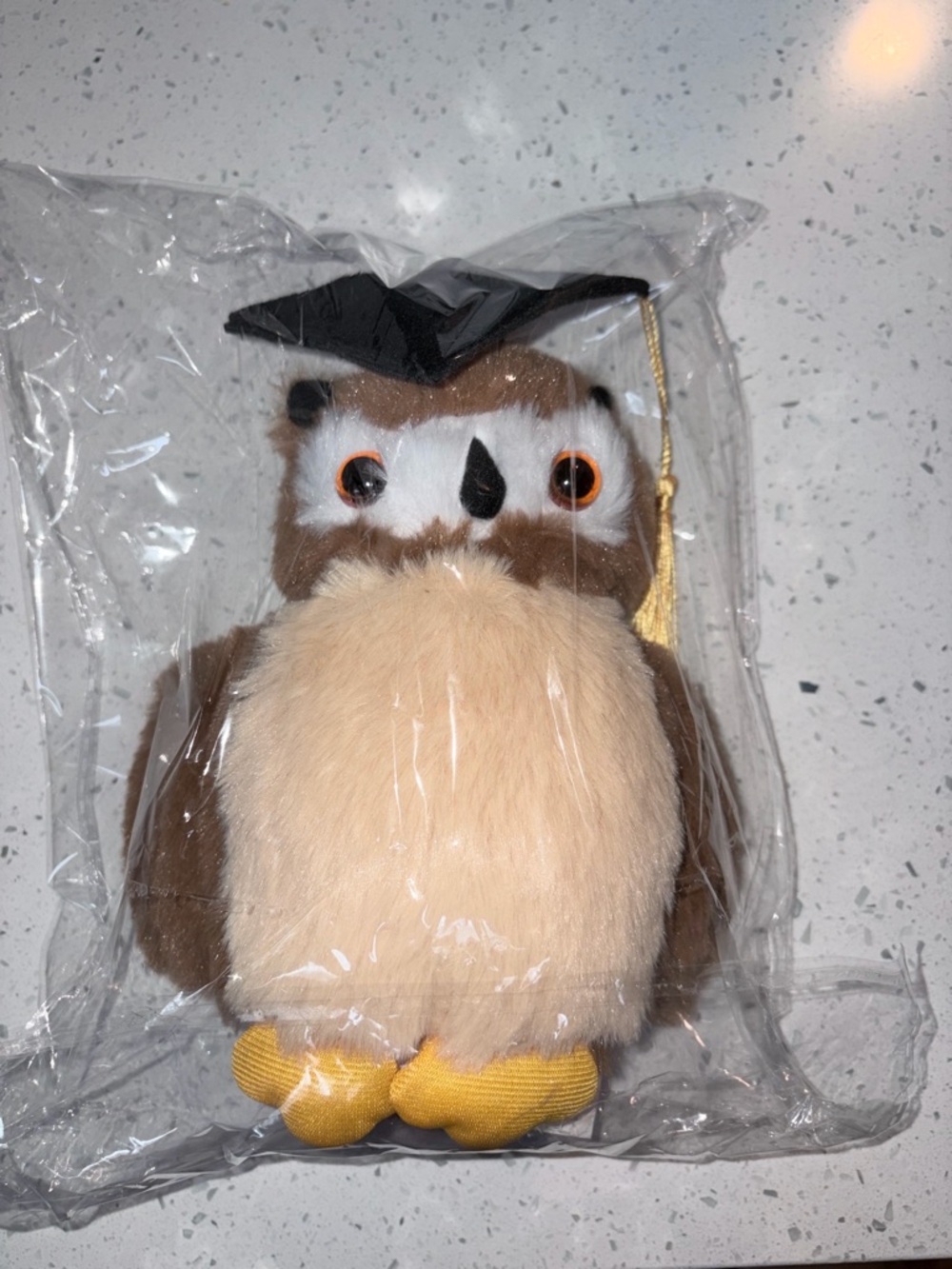 Plush Graduation Owl - Brown, Cream & Yellow